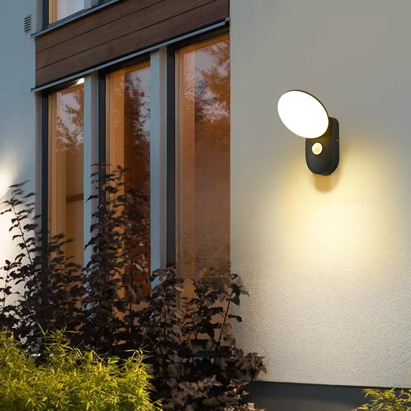 SafeLume | Wandleuchte – Energieeffiziente LED mit Bewegungssteuerung Mit Sensor Schwarz Rund Decorique.de