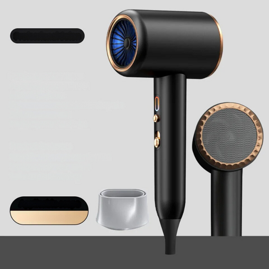 SalonPro | Hochleistungshaartrockner & Bürste mit doppelter Temperatur Schwarz Decorique.de