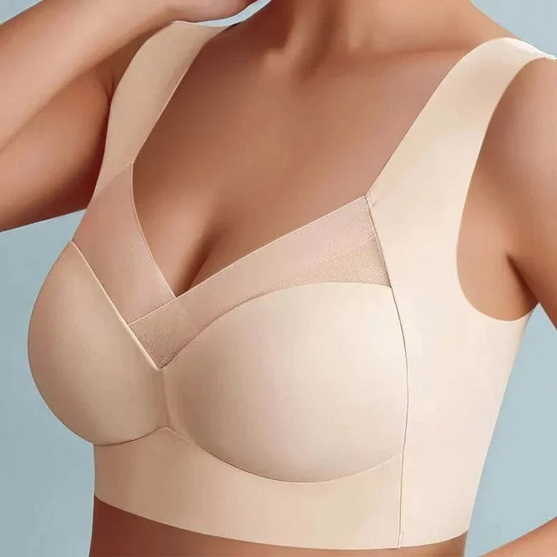 Seamly | Atmungsaktiv Nahtloser Push-up-BH Beige Decorique.de