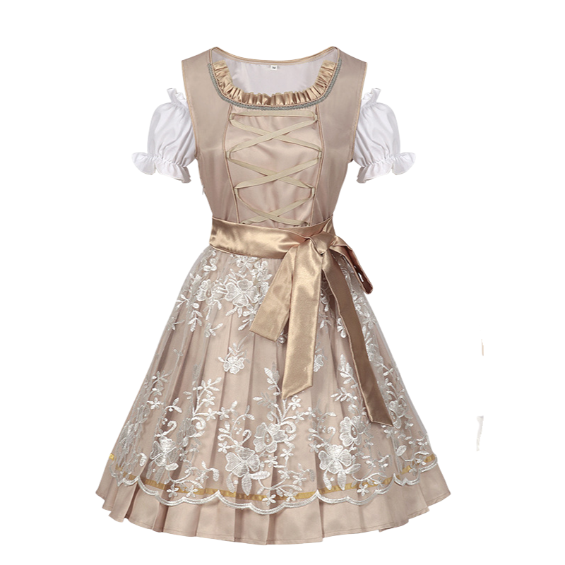Seidenglanz | Damen-Dirndl – Beige Eleganz Beige Decorique.de