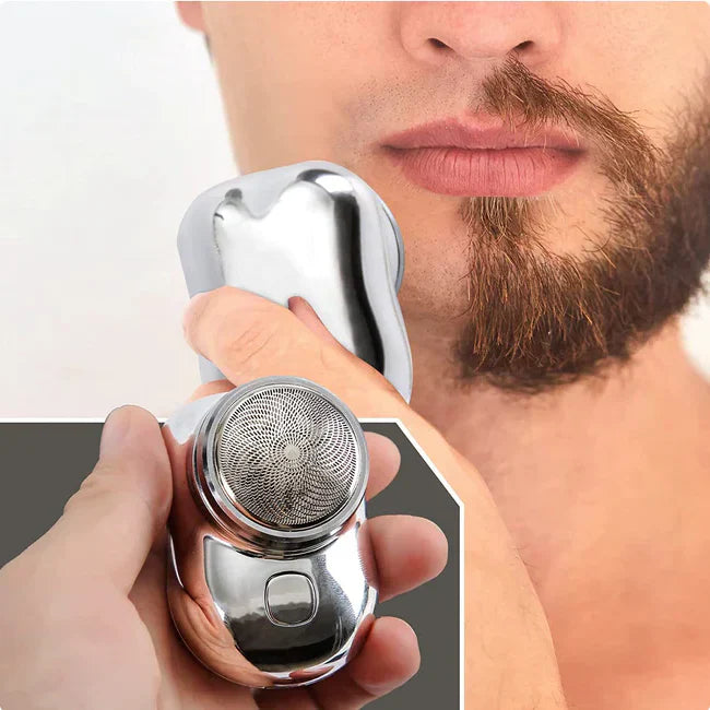 ShaveGo | Tragbarer USB Mini Elektrischer Rasierer Taschengröße Chromen Silber Decorique.de