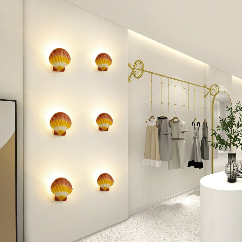 ShellaLux | Wasserdichte Wandbeleuchtung im modernen Stil Groß Bernstein Warmes Licht (3000K) - 110V-120V für US CA Decorique.de