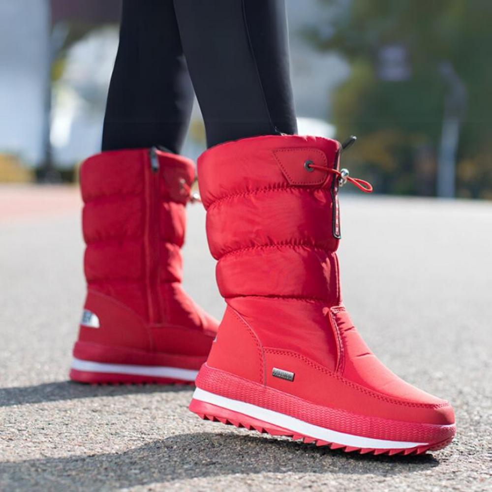 Shiela | Wasserdichte Stiefel – Warmer Fellkomfort Rot Decorique.de