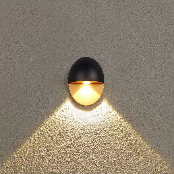 ShineLoop | Aluminium-Außenleuchte in Ovalform Schwarz + Gold Decorique.de