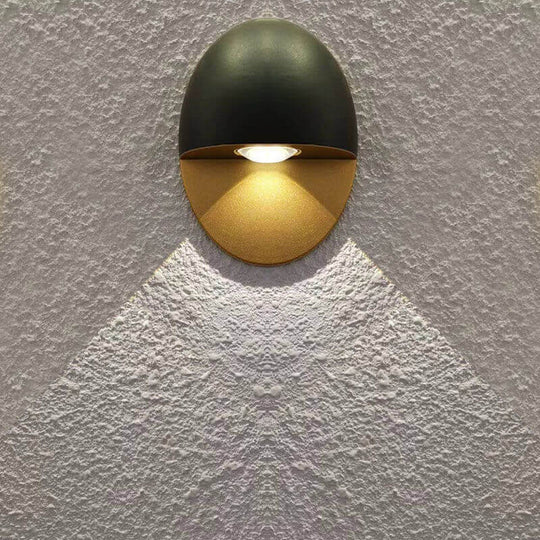 ShineLoop | Aluminium-Außenleuchte in Ovalform Schwarz + Gold Warmes Licht (3000K) 220V-240V für UK AU Decorique.de