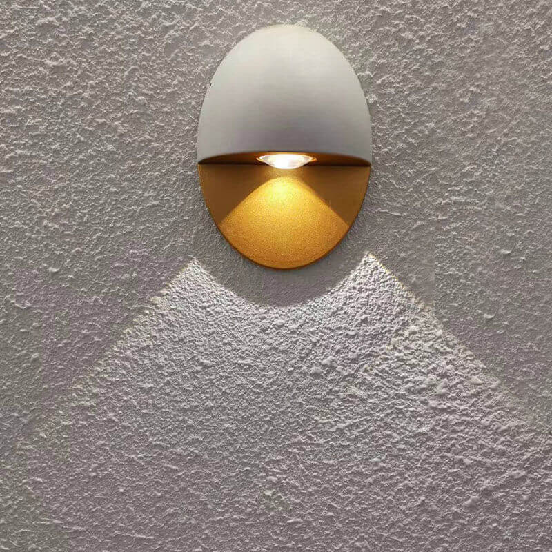 ShineLoop | Aluminium-Außenleuchte in Ovalform Weiß + Gold 110V-120V für US CA Decorique.de