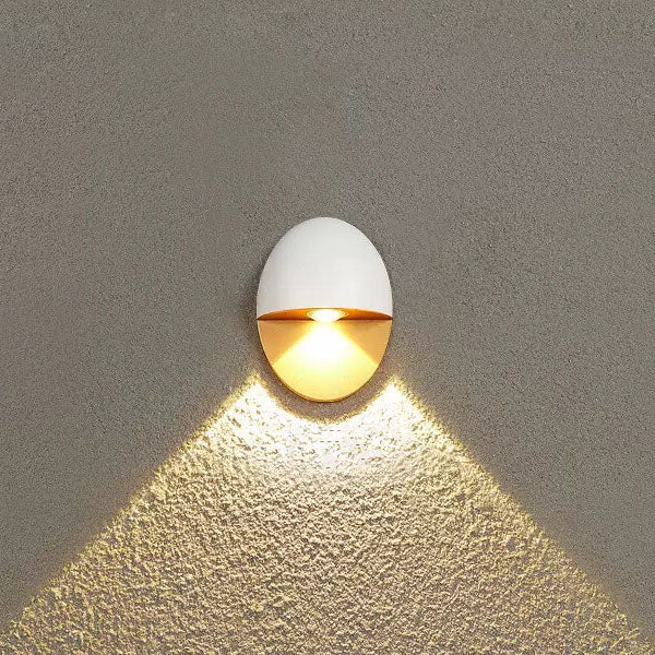 ShineLoop | Aluminium-Außenleuchte in Ovalform Weiß + Gold 220V-240V für UK AU Decorique.de