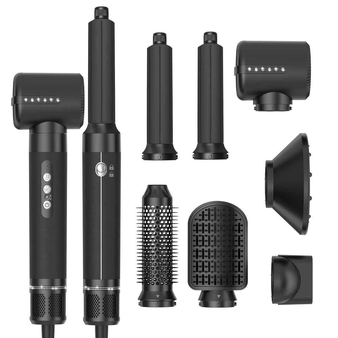 SilkBreeze | 7-in-1 Haarstyler mit Diffusor & Air Curling Wand Schwarz Decorique.de