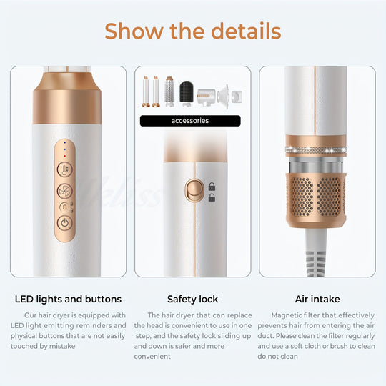 SilkBreeze | 7-in-1 Haarstyler mit Diffusor & Air Curling Wand Decorique.de