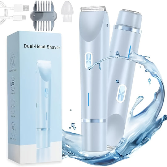 SilkTrim | Rasierer für Frauen - Doppelkopf-Präzision und USB-Aufladung Blau 1pc Decorique.de