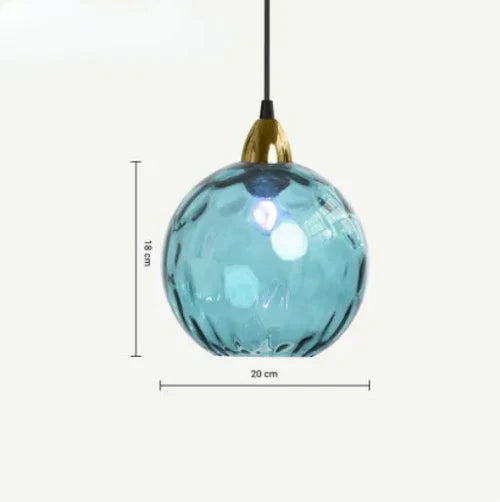 SilvaGlobe | Glas Kugel Hängeleuchte Himmelblau Decorique.de