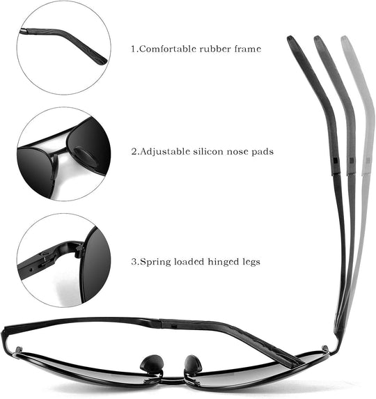 SkyShade | Unisex Pilotenbrille – Leicht & Komfortabel, Polarisiert Decorique.de