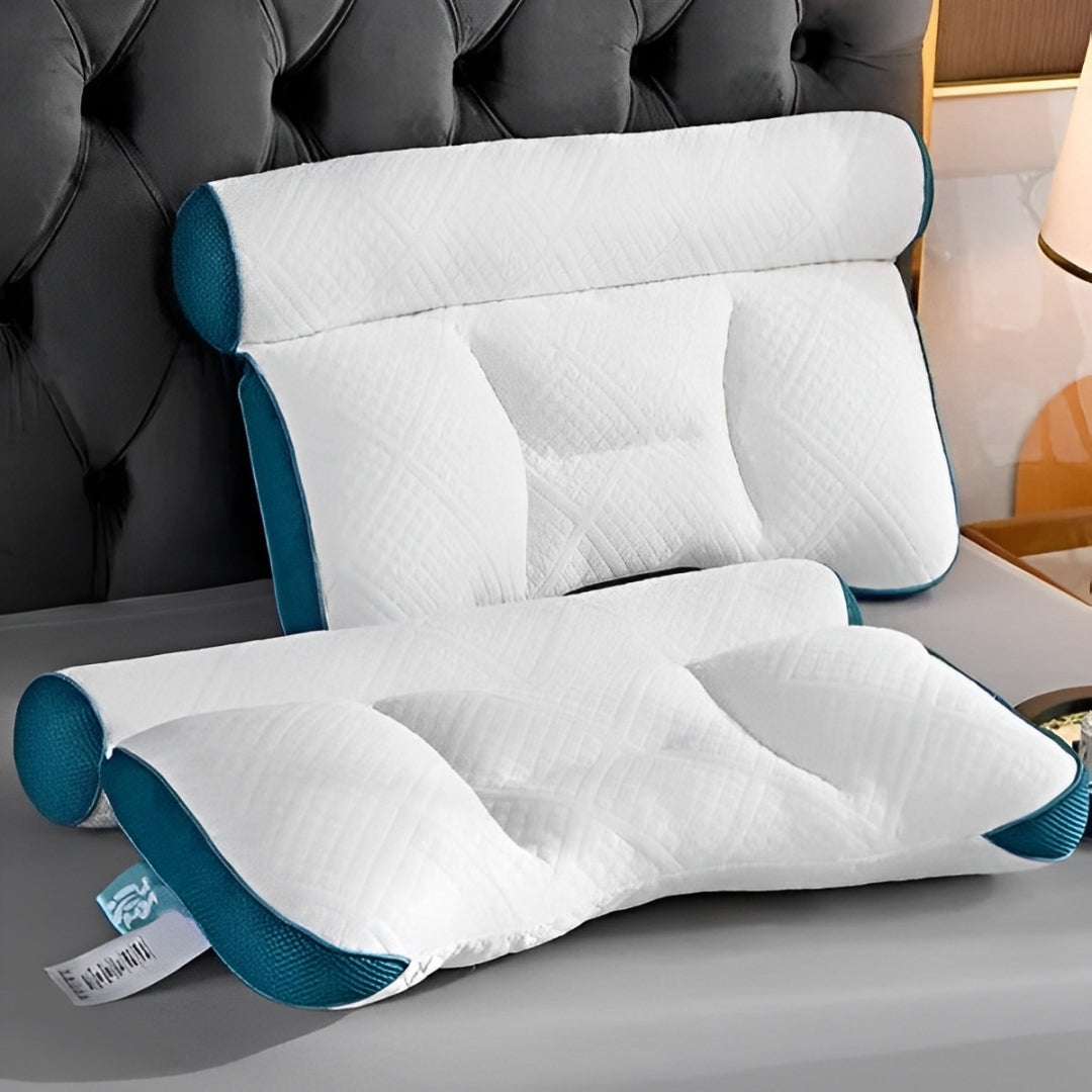 SleepAura | Ergonomisches Gänsedaunenkissen Blau Decorique.de