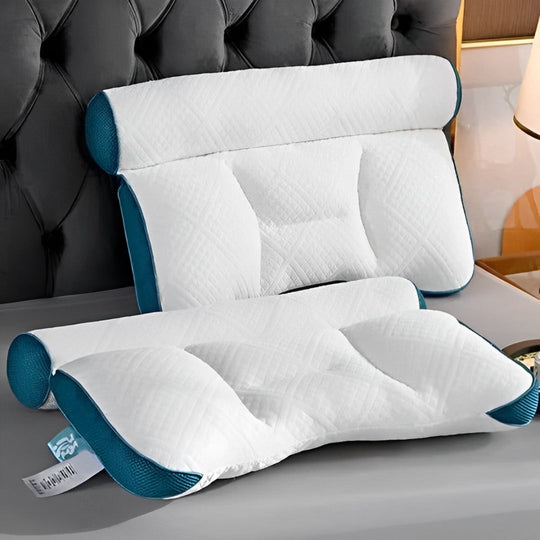 SleepAura | Ergonomisches Gänsedaunenkissen Blau Decorique.de