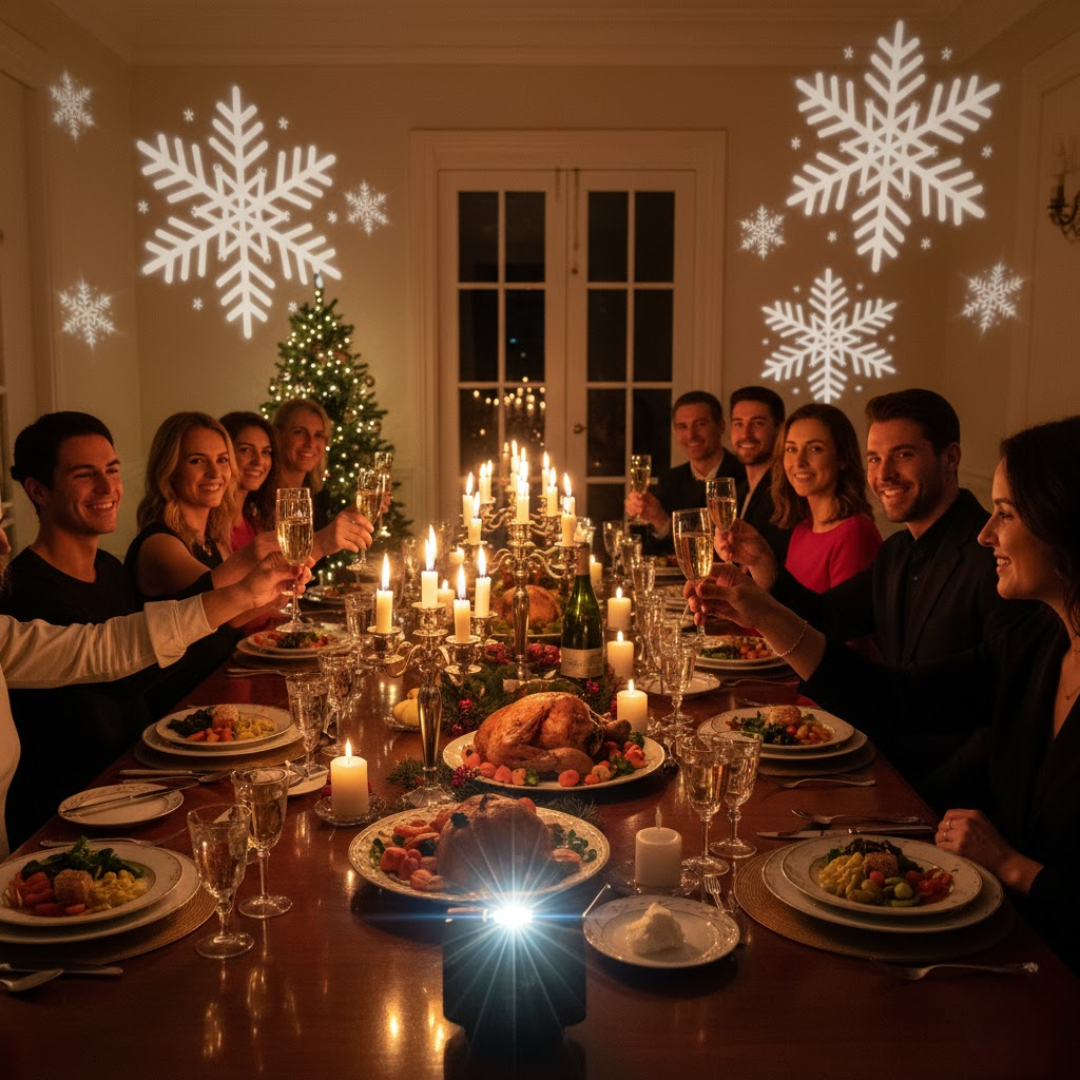 SnowMagic | Schneeflocken-Projektor – Innen/Außen LED Schneefall Decorique.de