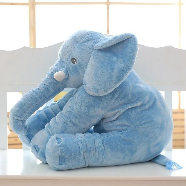 SnugBuddy | Weiches Elefanten-Kuschelkissen für Babys 40cm Blau Decorique.de