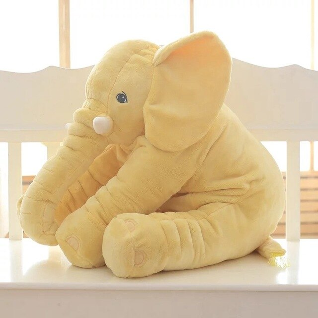 SnugBuddy | Weiches Elefanten-Kuschelkissen für Babys 40cm Gelb Decorique.de