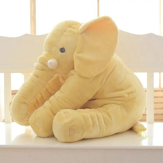 SnugBuddy | Weiches Elefanten-Kuschelkissen für Babys 40cm Gelb Decorique.de