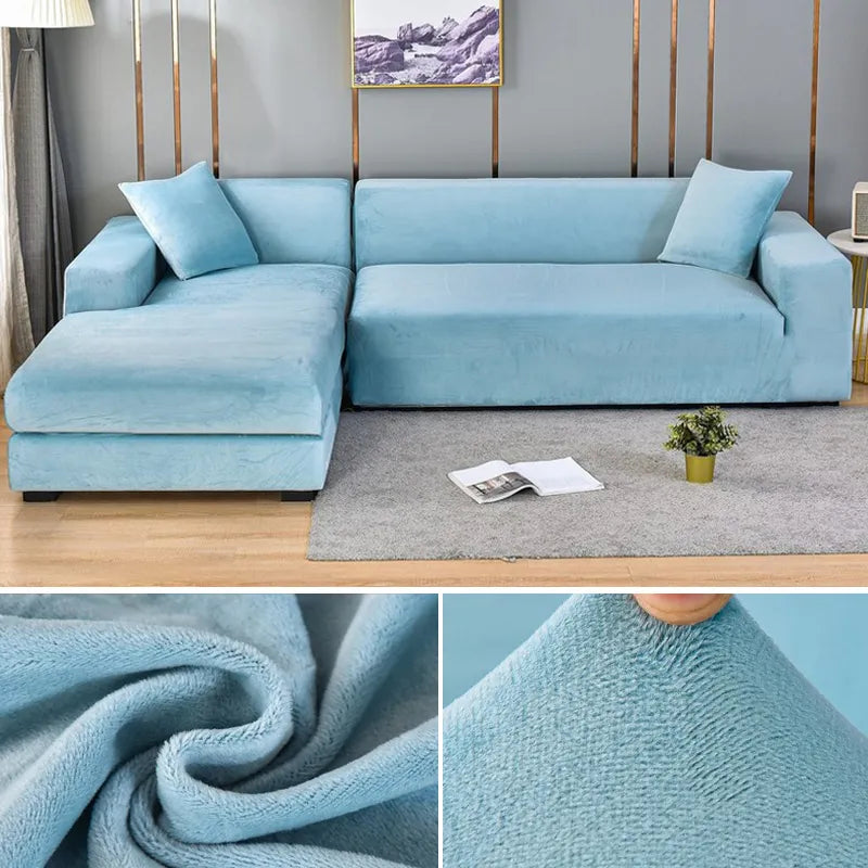 SofaEase | Pflegeleichter Stretch-Sofabezug Hellblau Decorique.de