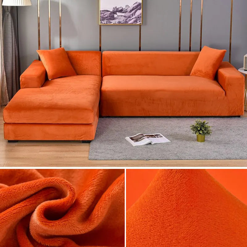 SofaEase | Pflegeleichter Stretch-Sofabezug Orange Decorique.de