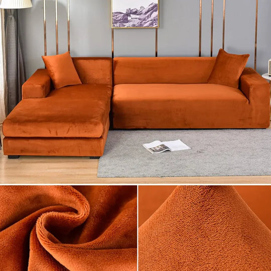 SofaEase | Pflegeleichter Stretch-Sofabezug Orangebraun Decorique.de