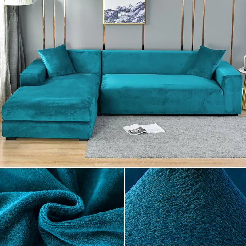 SofaEase | Pflegeleichter Stretch-Sofabezug Ozeanblau Decorique.de