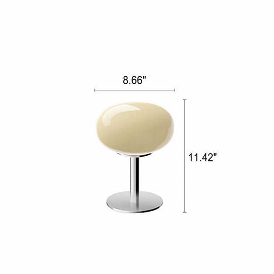 SoftOrbis | Nordic Vintage Creme Runde Glas 1-Licht Tischlampe Decorique.de