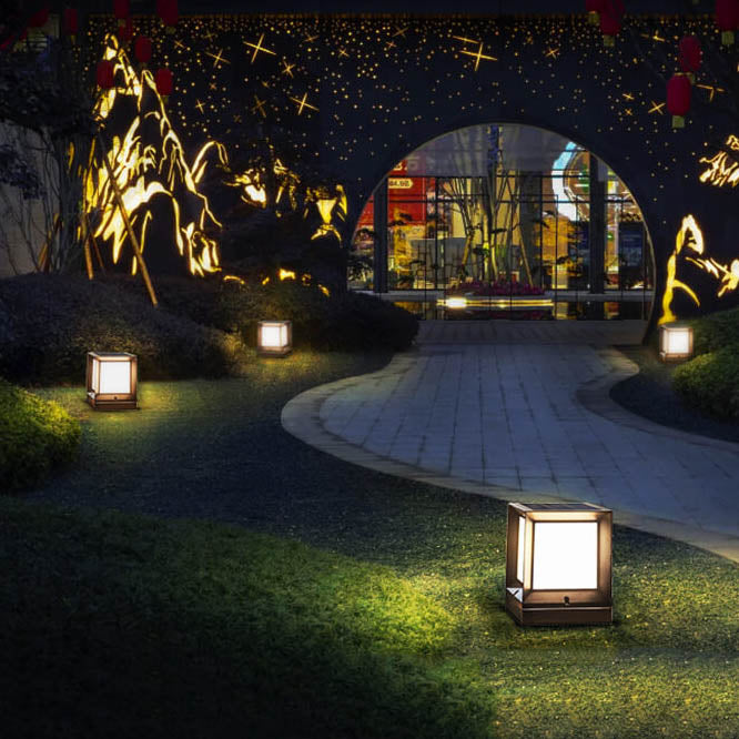 SolarBrick | Einfache quadratische LED Solar Außen wasserdichte Rasenzaunlampe Decorique.de