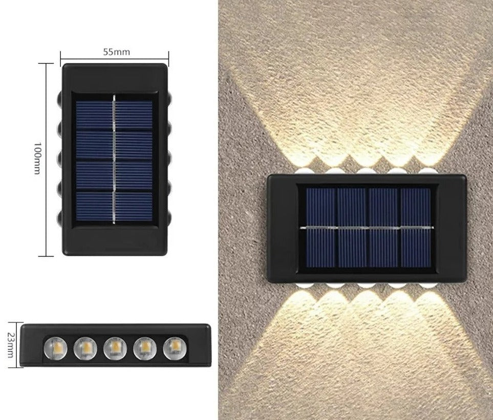SolarFlare | Solarbetriebene Außenwandleuchte 10 LEDS Decorique.de
