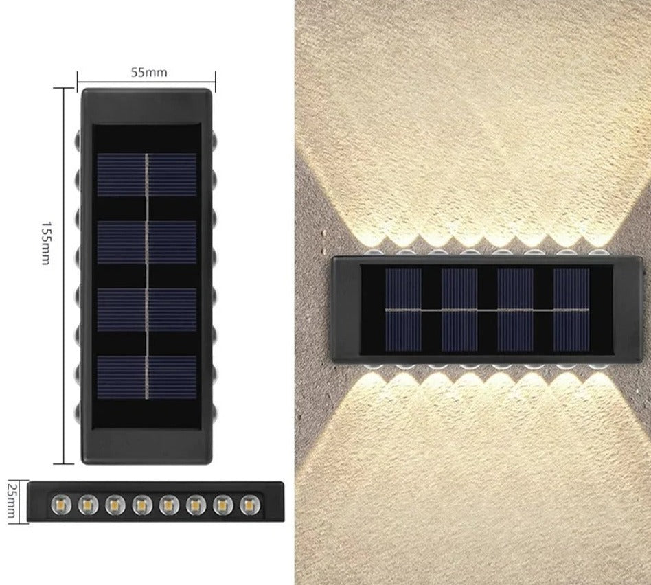 SolarFlare | Solarbetriebene Außenwandleuchte 16 LEDS Decorique.de