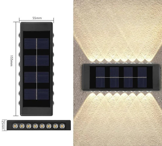 SolarFlare | Solarbetriebene Außenwandleuchte 16 LEDS Decorique.de