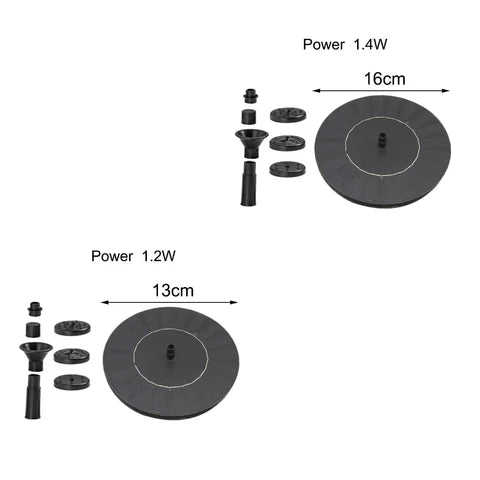 SolarFlow | Nachhaltiger Solarbrunnen für Ihren Garten Schwarz 16cm EA-Onlineshop