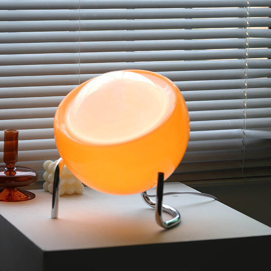 SolarMuse | Nordic Vintage Planet Orange Glas Metall 1-Licht Tischlampe Decorique.de
