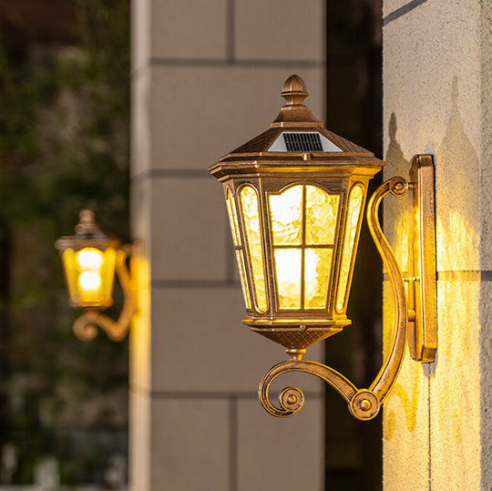 SolarVerve | Antike Wandlampe mit Solartechnologie Groß Bronze Solar Decorique.de