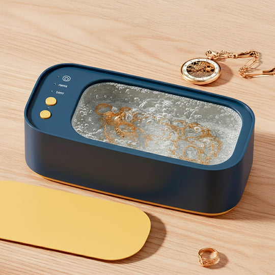 SparkMate | Ultraschall Schmuckreiniger – Glanz & Hygiene ohne Chemikalien Blau Gelb Decorique.de