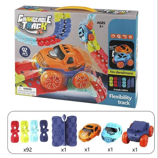 SpeedTrack | Magnetische Autorennbahn für Kinder 92 Stück Decorique.de