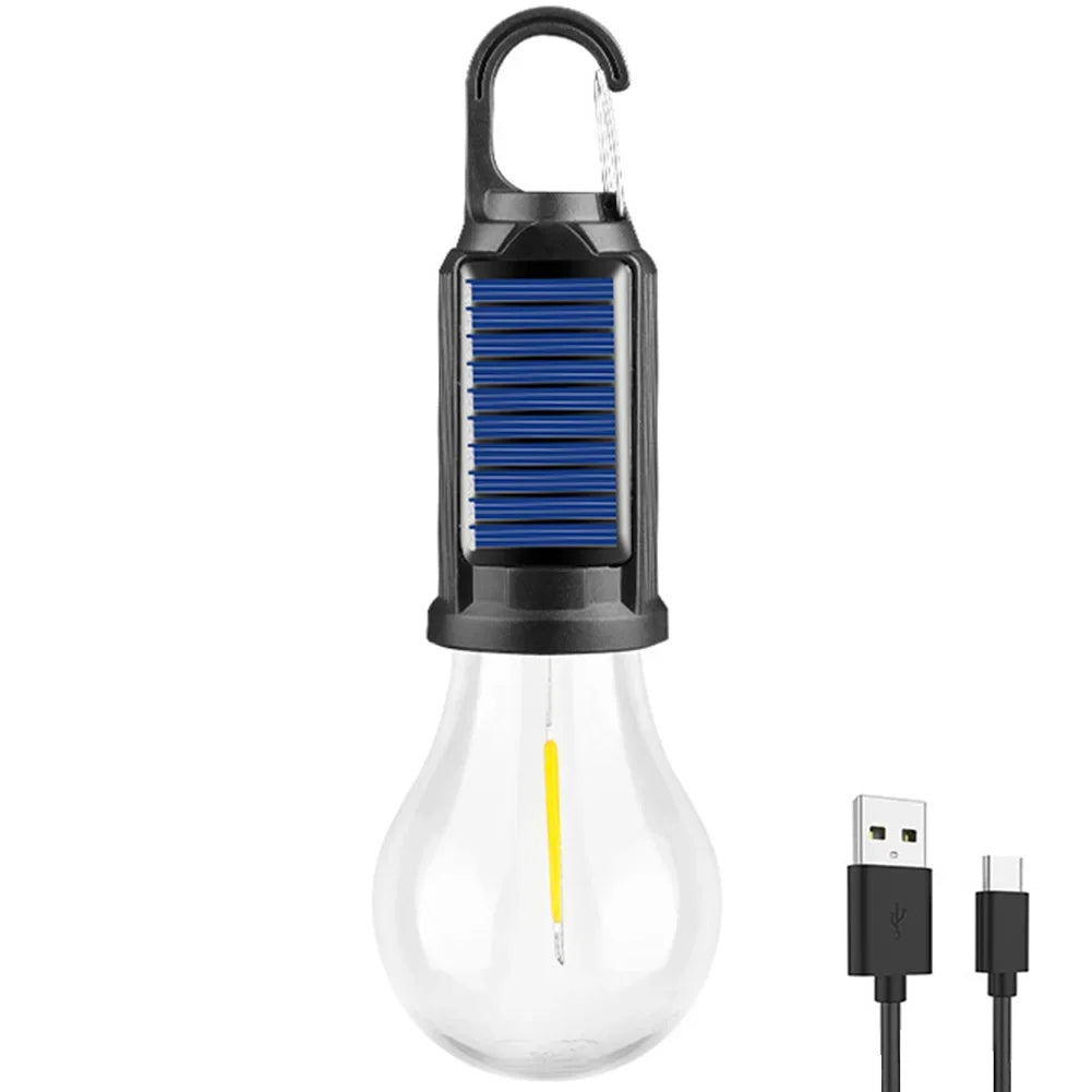 CampGlow | Solarbetriebene wiederaufladbare Campinglampe mit Haken