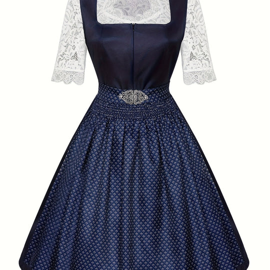 Spitzenzauber | Damen-Dirndlkleid – Knielange Festtracht mit Spitzendetails Gemischte Farbe Decorique.de