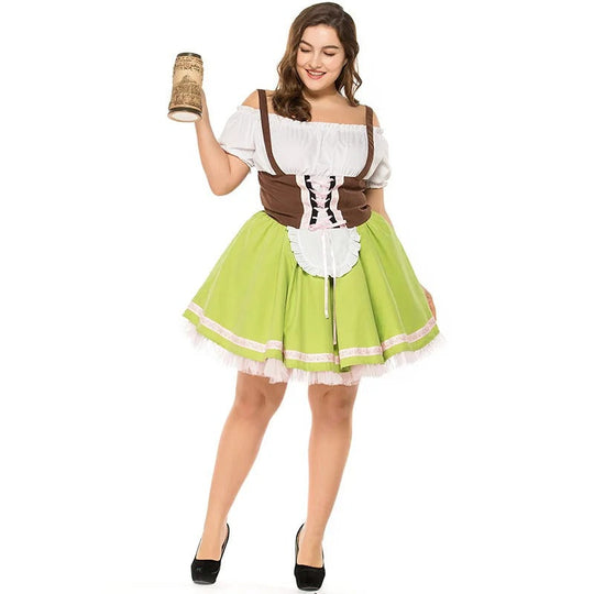 SpitzGlanz | Grünes Dirndl mit Spitzenbesatz für das Oktoberfest Decorique.de