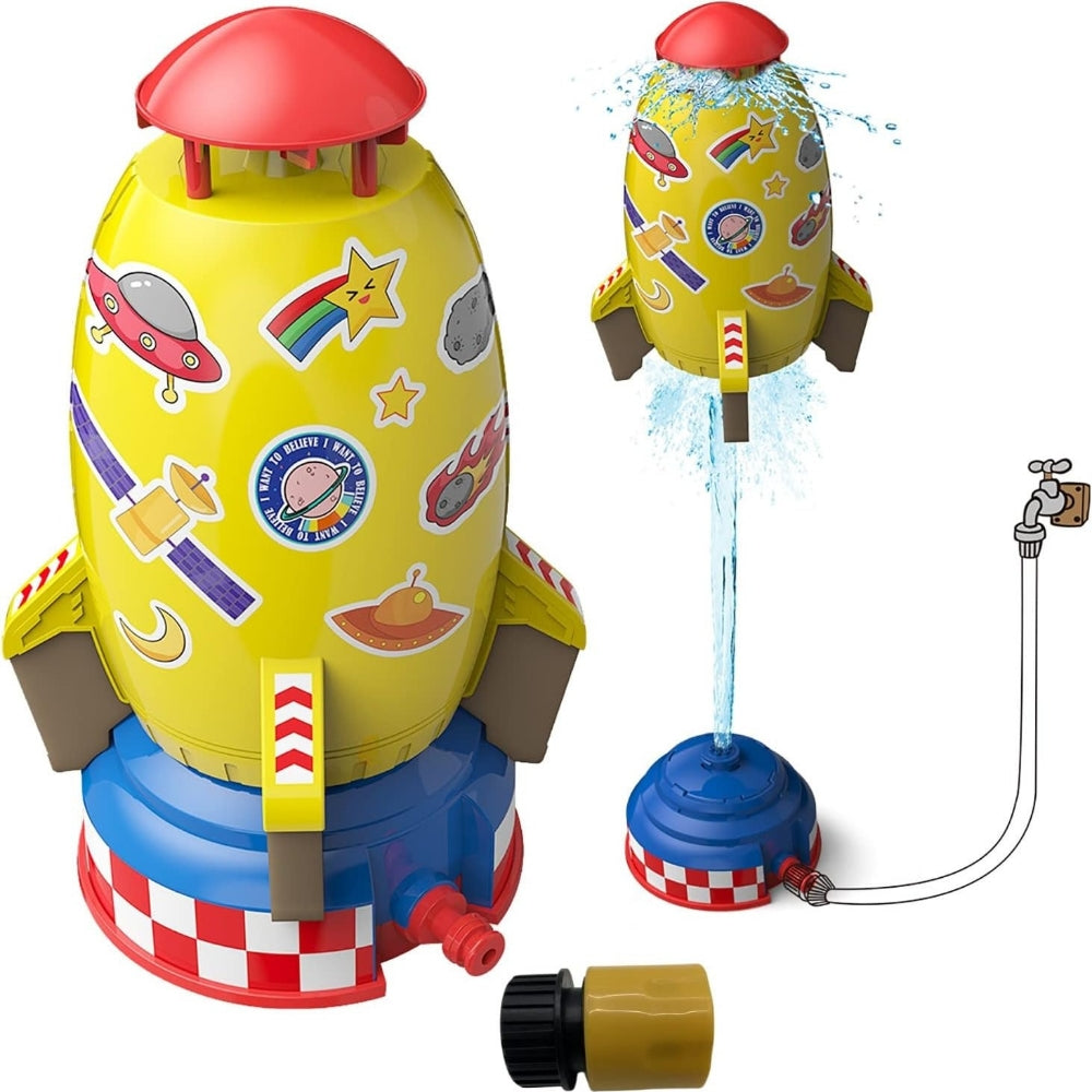 SplashRocket | Fliegender Wasserspaß mit 360° Sprinkler Gelb Decorique.de
