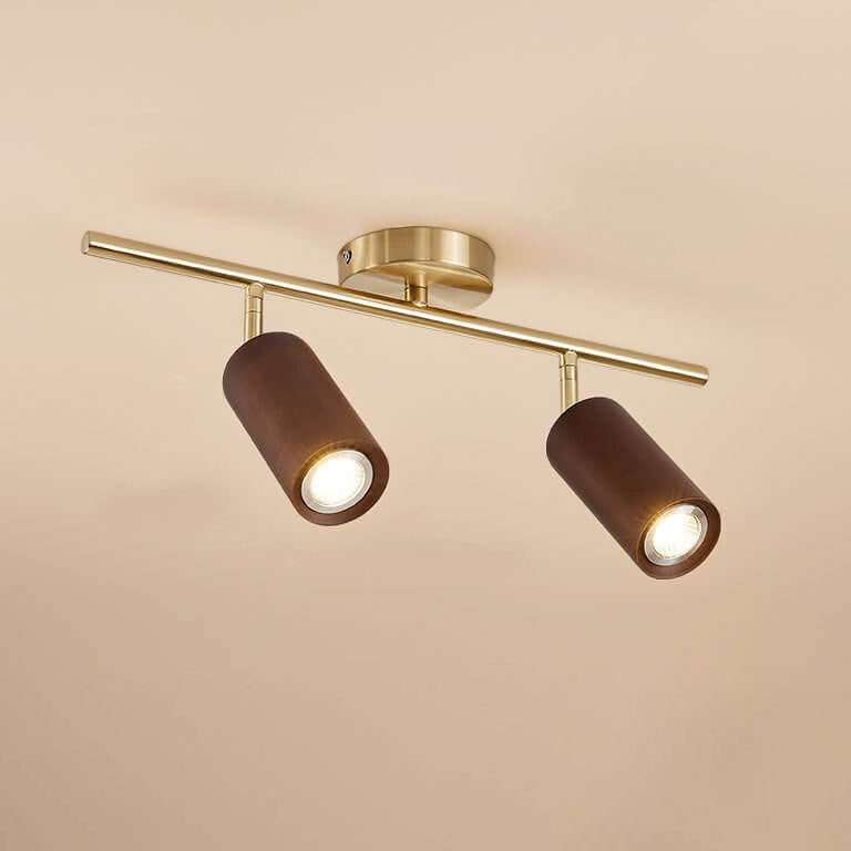 SpotLuxe | Elegante LED-Spots auf Walnussschiene 2 Walnuss - 230V Decorique.de