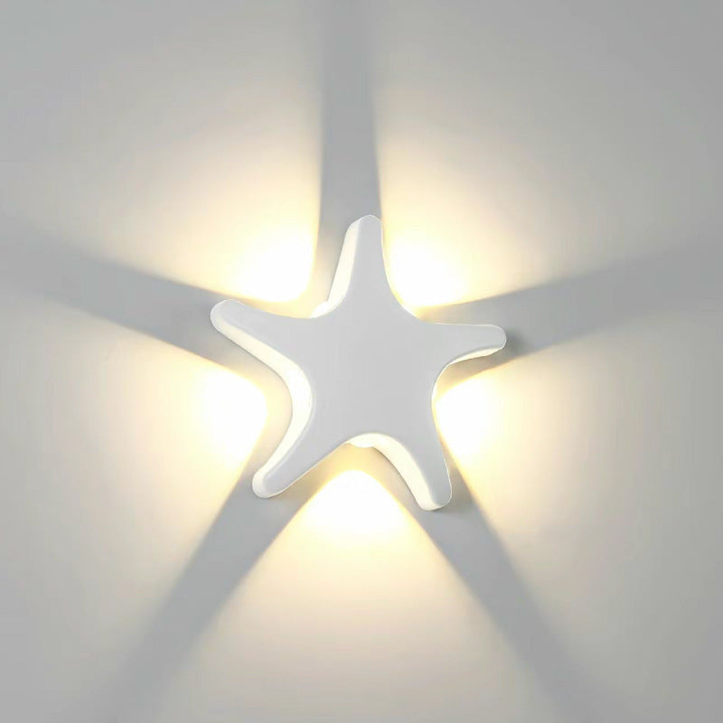 StarShell | Kreative LED-Wandleuchte für Außenbereiche Weiß 230V Decorique.de