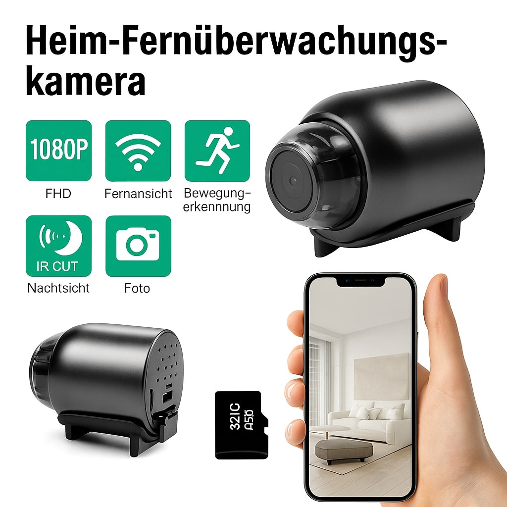 StealthCam | Mini Überwachungskamera mit 1080P HD & Nachtsicht für diskrete Sicherheit Decorique.de