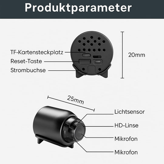 StealthCam | Mini Überwachungskamera mit 1080P HD & Nachtsicht für diskrete Sicherheit Decorique.de