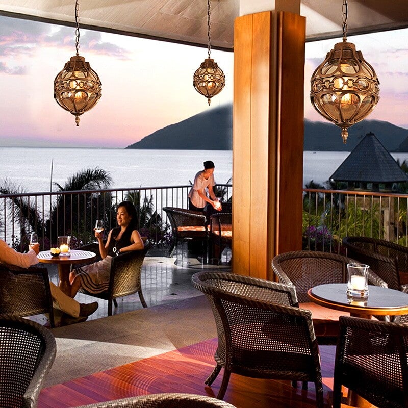 SteelShine | Robuste Globe-Hängelampe für draußen Klein Bronze 230V Decorique.de