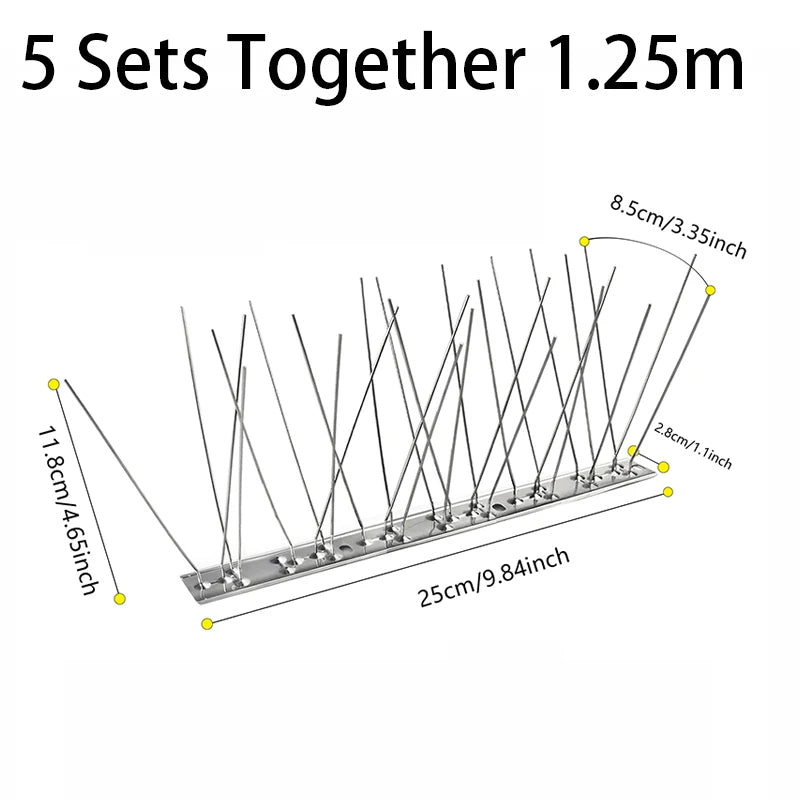 SteelSpike | Außen Edelstahl Vogelabwehrspitzen Set von 5 Decorique.de