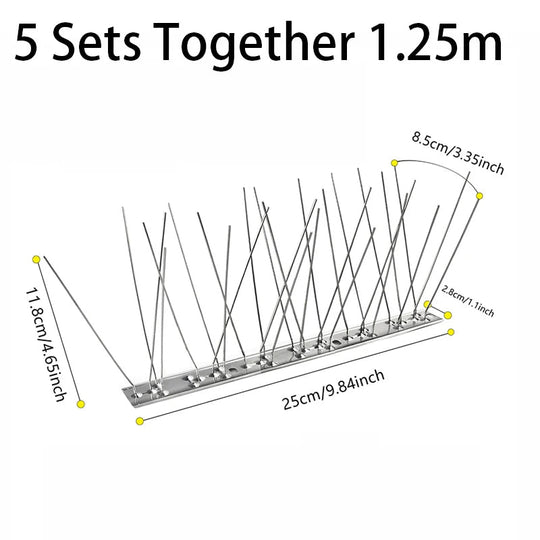 SteelSpike | Außen Edelstahl Vogelabwehrspitzen Set von 5 Decorique.de