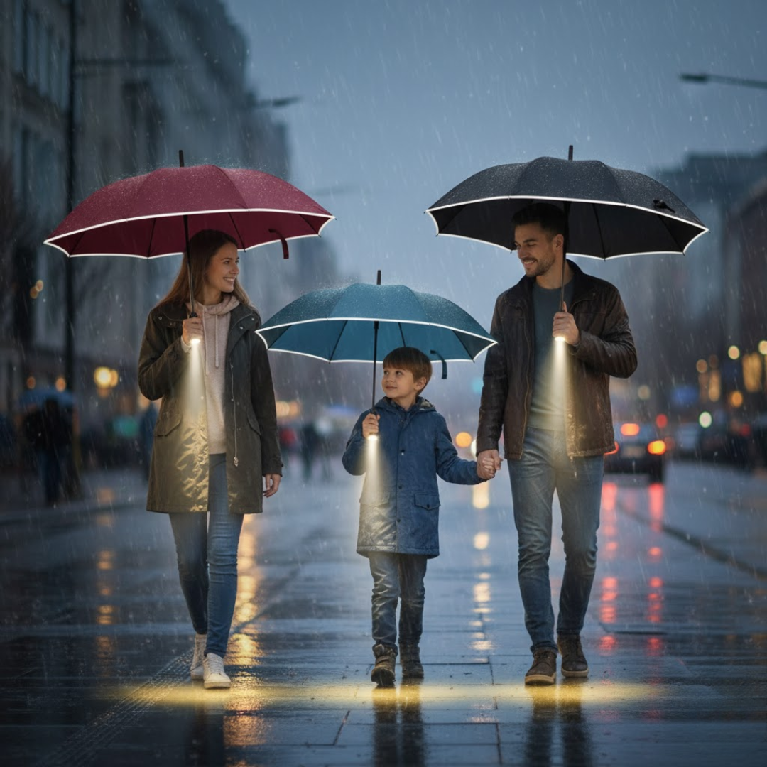 StormShield | Vollautomatischer Regenschirm mit LED-Beleuchtung Decorique.de