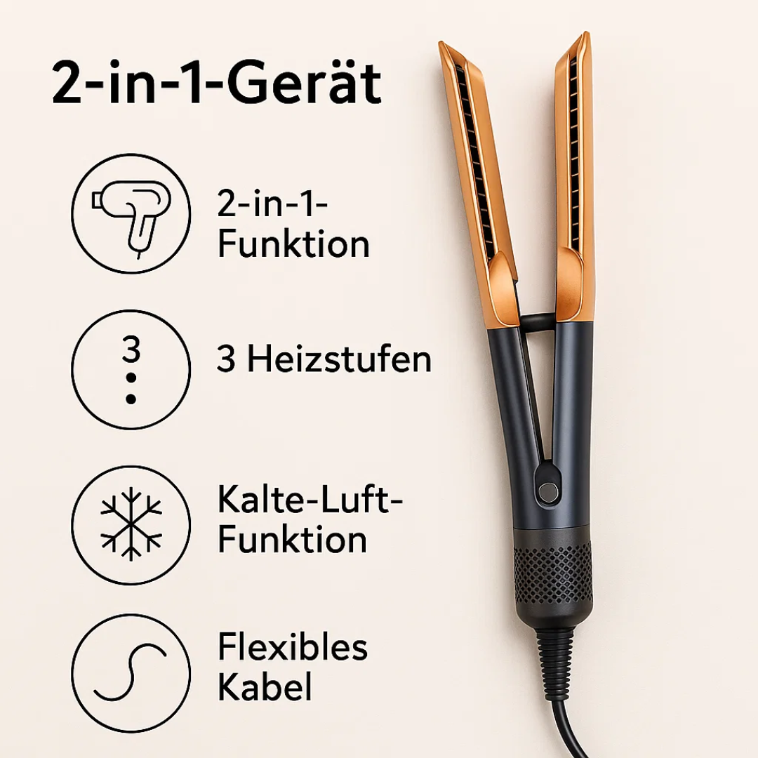 StraightStyler | 2-in-1 Föhn- und Glätteisen für müheloses Haarestyling Decorique.de