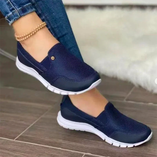 StrideComfort | Damensneaker Orthopädisches Slip-On-Design mit Fußgewölbeunterstützung und Rutschfester Sohle Blau Decorique.de